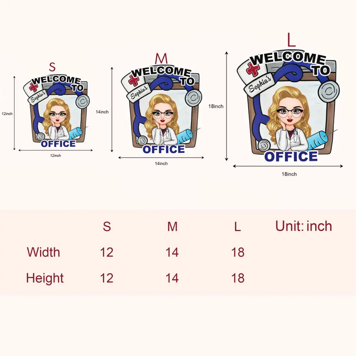 Welcome To Nurse Office - Personalized Custom Door Sign - Nurse's Day, Appreciation Gift For Nurse