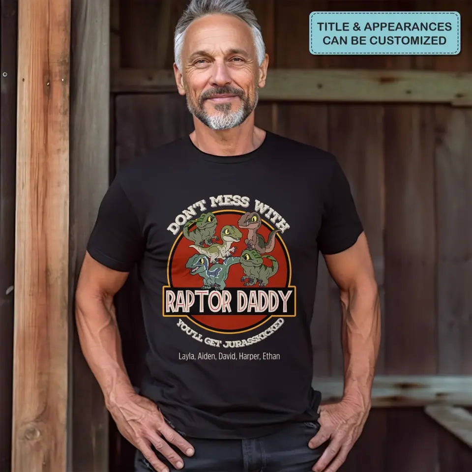 Raptor Dad - Personalized Custom T-shirt - Father's Day Gift For Dad