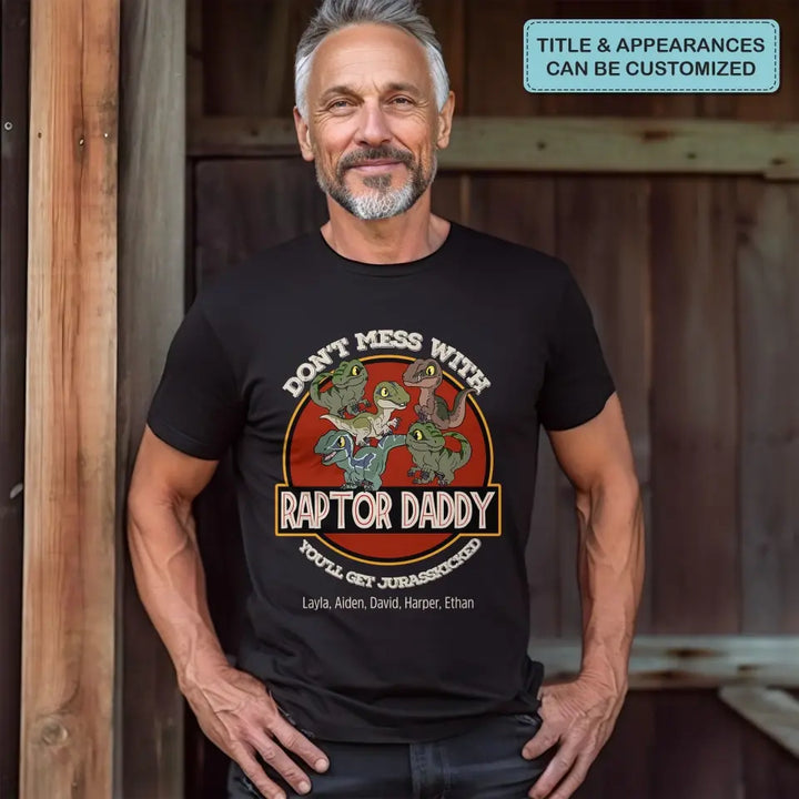 Raptor Dad - Personalized Custom T-shirt - Father's Day Gift For Dad