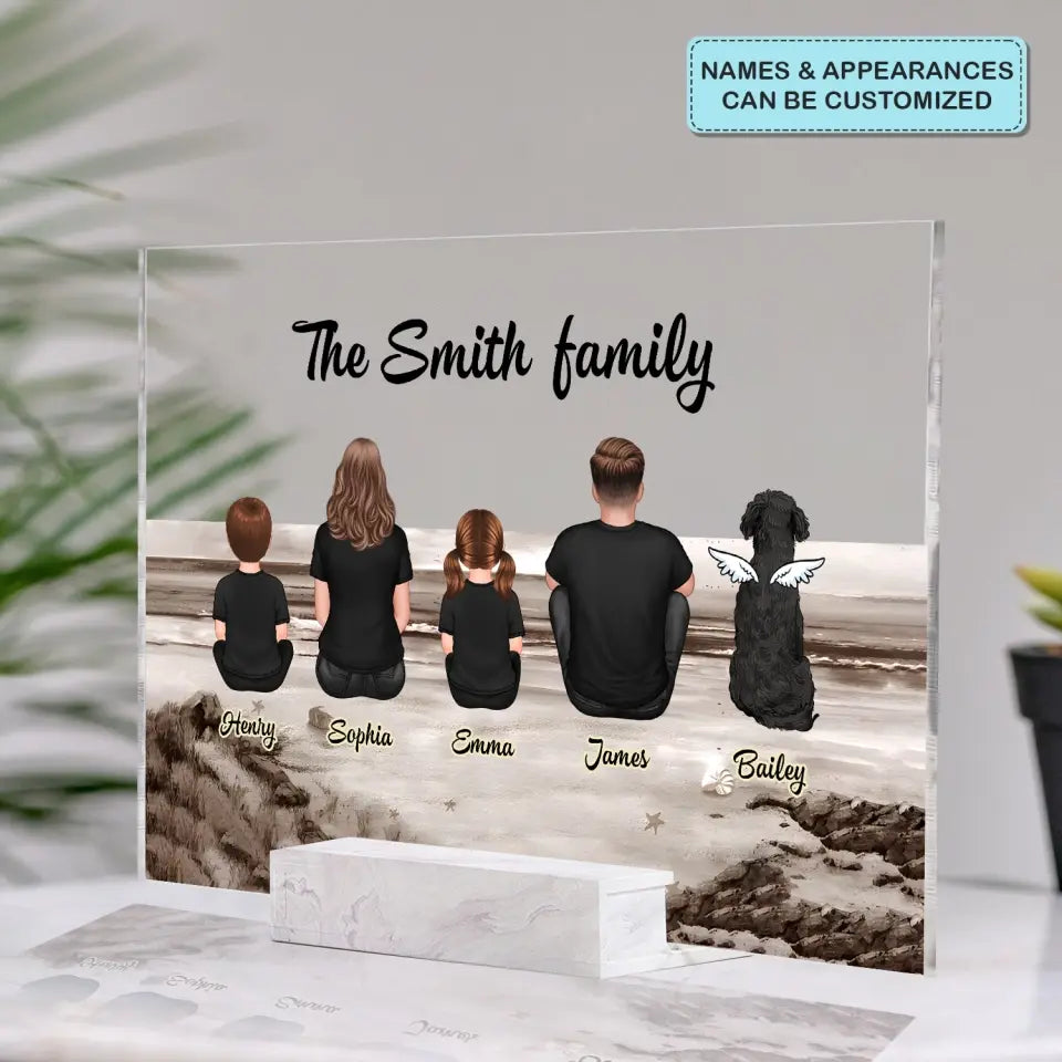 Family Sitting Back - Personalized Custom Acrylic Plaque - Gift For Family, Family Members