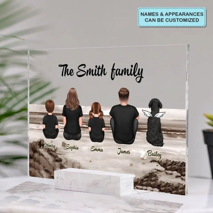 Family Sitting Back - Personalized Custom Acrylic Plaque - Gift For Family, Family Members