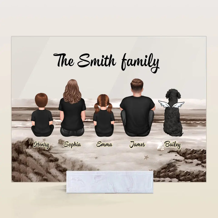 Family Sitting Back - Personalized Custom Acrylic Plaque - Gift For Family, Family Members