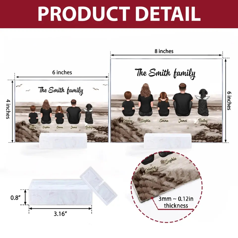 Family Sitting Back - Personalized Custom Acrylic Plaque - Gift For Family, Family Members