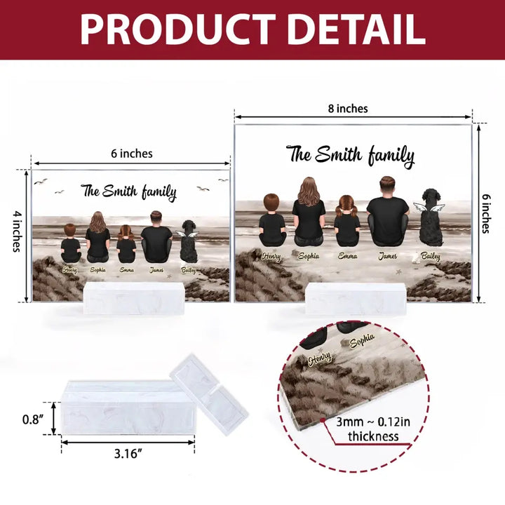 Family Sitting Back - Personalized Custom Acrylic Plaque - Gift For Family, Family Members