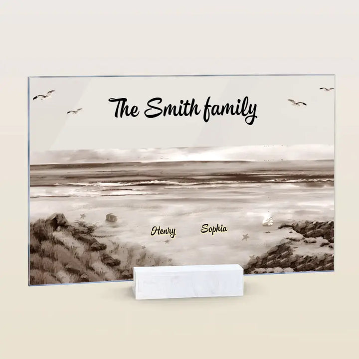 Family Sitting Back - Personalized Custom Acrylic Plaque - Gift For Family, Family Members
