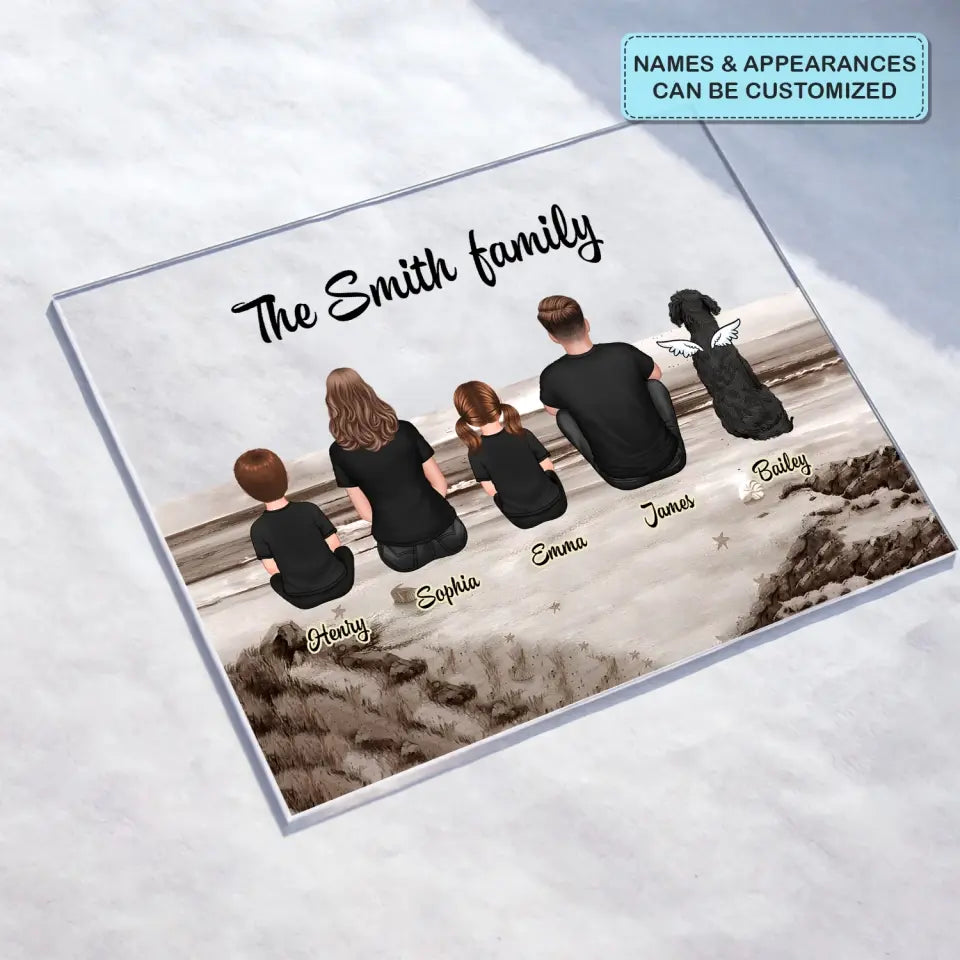 Family Sitting Back - Personalized Custom Acrylic Plaque - Gift For Family, Family Members