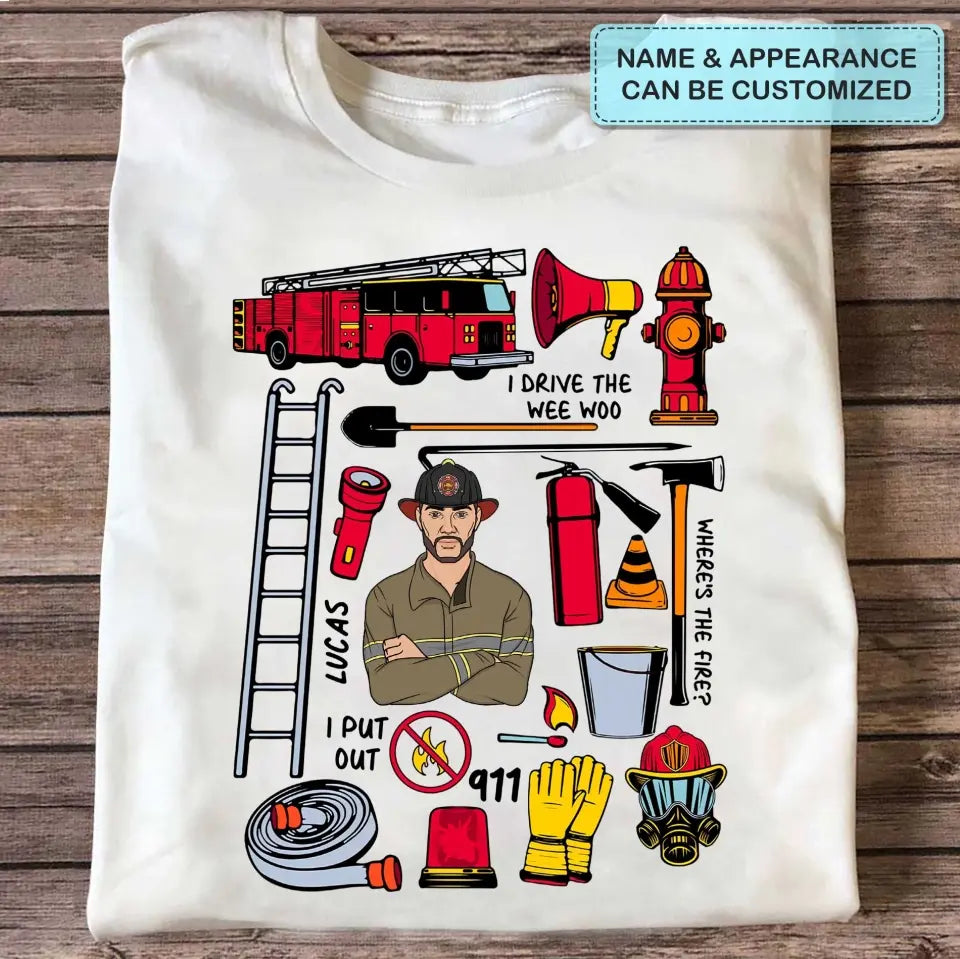 Firefighter Dad - Personalized Custom T-shirt - Father's Day Gift For Dad