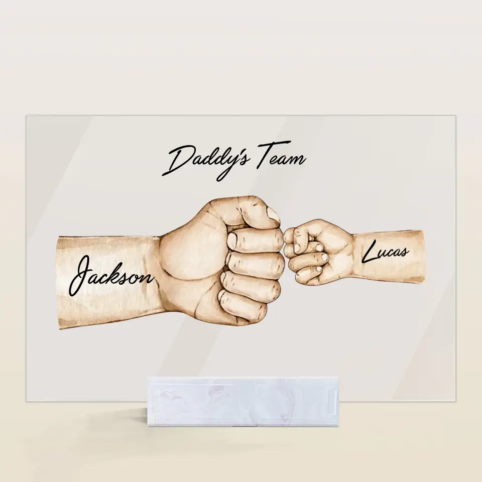 Daddy's Team - Personalized Custom Acrylic Plaque - Father's Day Gift For Dad