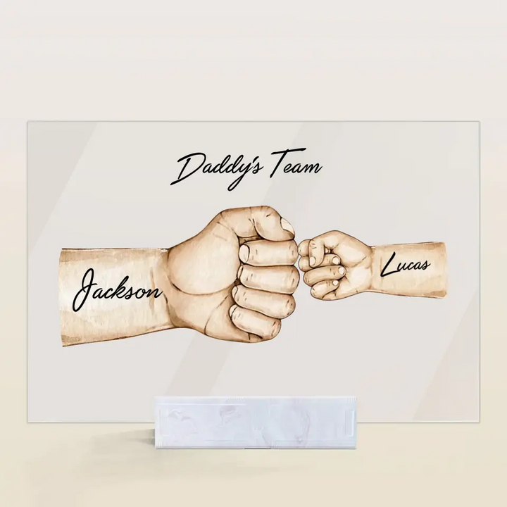 Daddy's Team - Personalized Custom Acrylic Plaque - Father's Day Gift For Dad