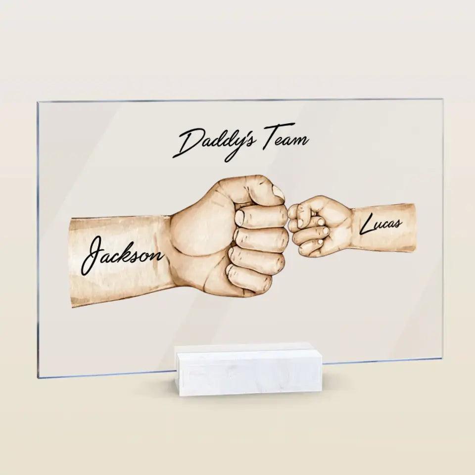 Daddy's Team - Personalized Custom Acrylic Plaque - Father's Day Gift For Dad