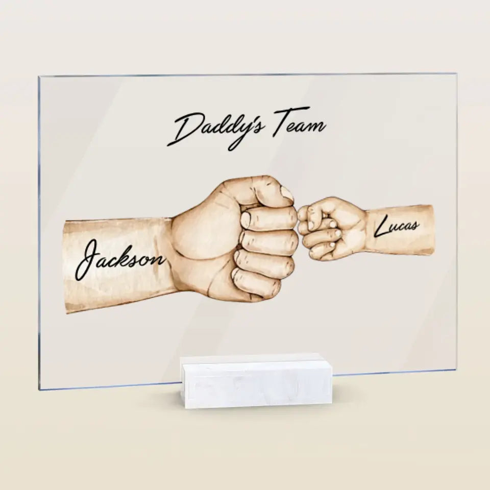 Daddy's Team - Personalized Custom Acrylic Plaque - Father's Day Gift For Dad