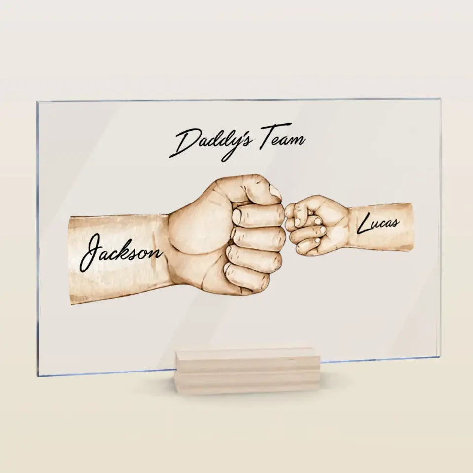 Daddy's Team - Personalized Custom Acrylic Plaque - Father's Day Gift For Dad