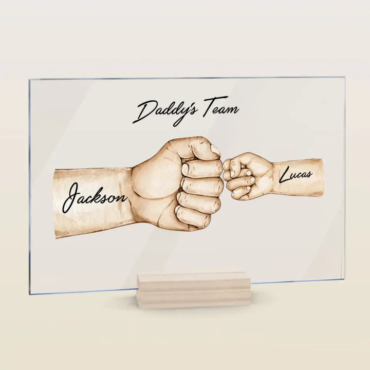 Daddy's Team - Personalized Custom Acrylic Plaque - Father's Day Gift For Dad