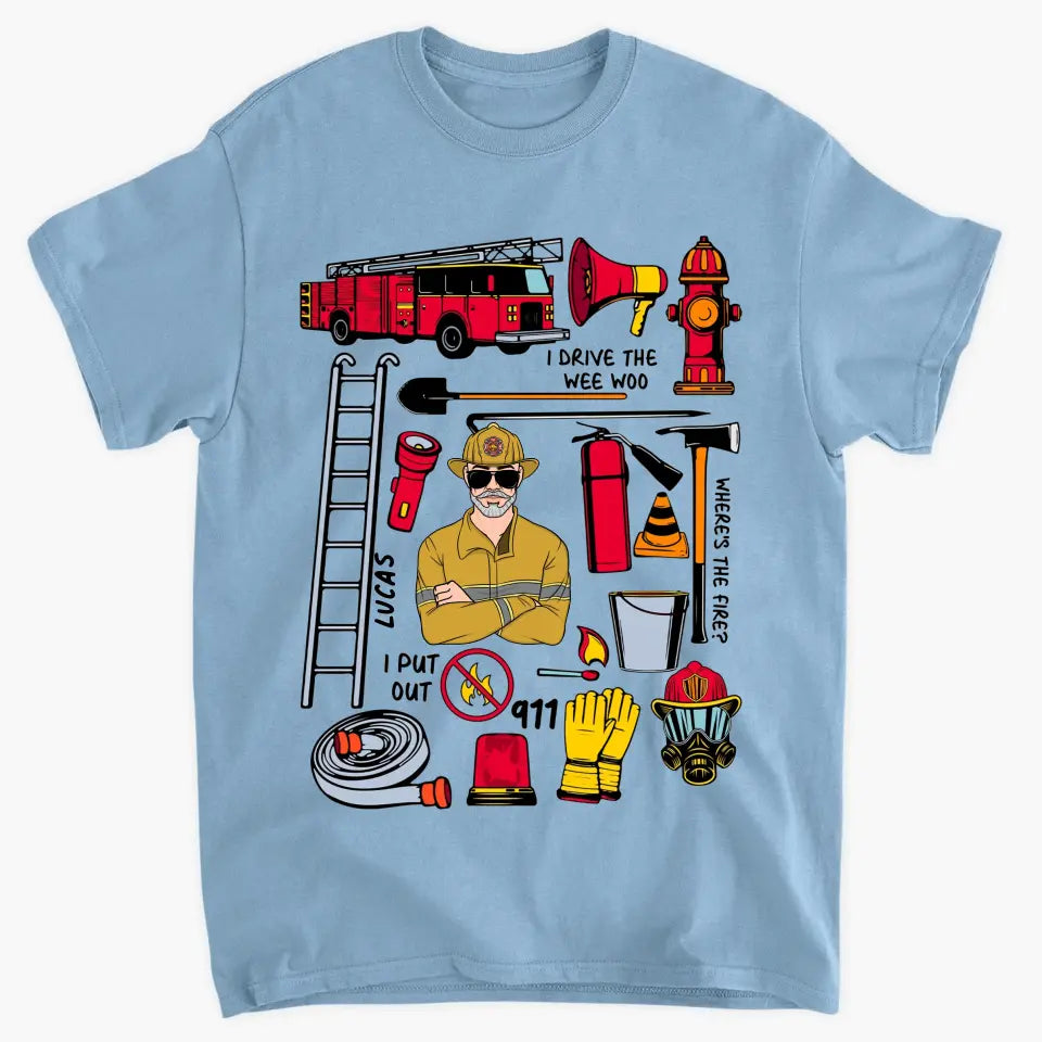 Firefighter Dad - Personalized Custom T-shirt - Father's Day Gift For Dad