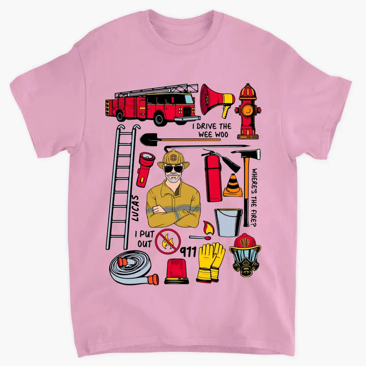 Firefighter Dad - Personalized Custom T-shirt - Father's Day Gift For Dad