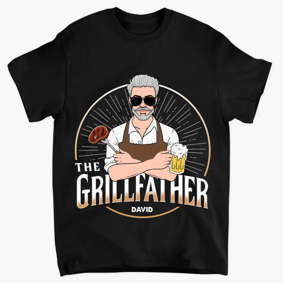 The Grill Father - Personalized Custom T-shirt - Father's Day Gift For Dad, Family Members