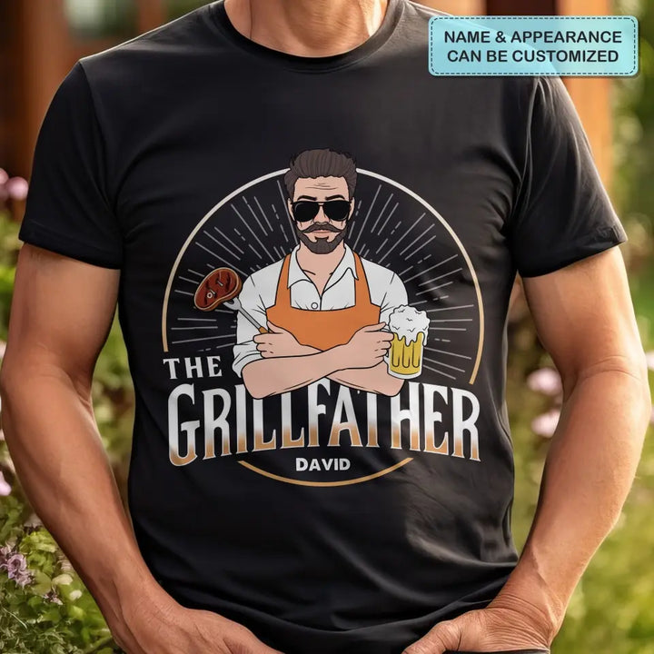 The Grill Father - Personalized Custom T-shirt - Father's Day Gift For Dad, Family Members