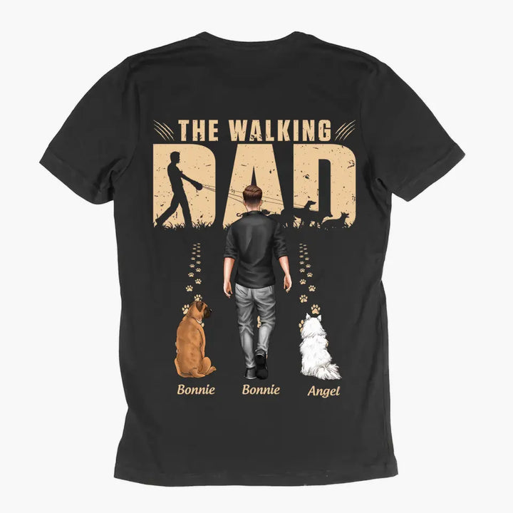 The Walking Dad - Personalized Custom Back Printed T-shirt - Father's Day Gift For Dad