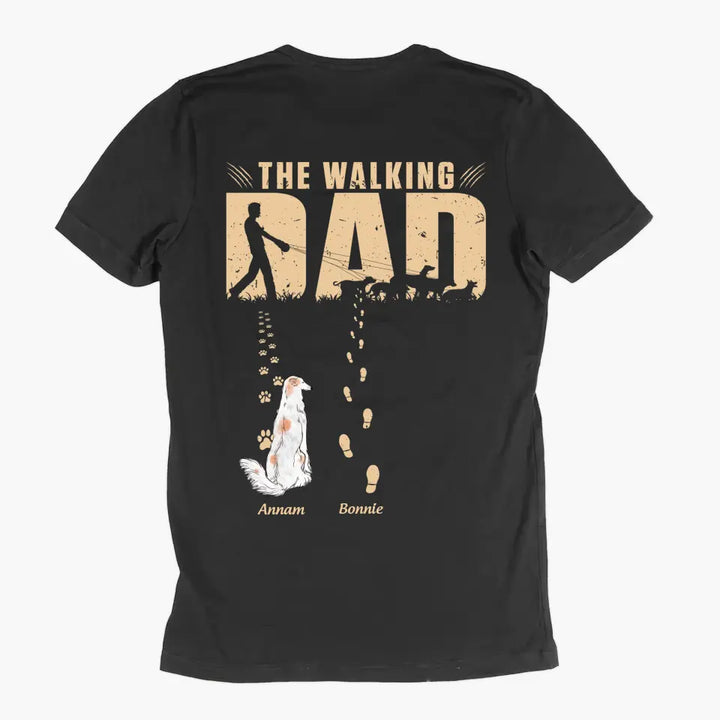 The Walking Dad - Personalized Custom Back Printed T-shirt - Father's Day Gift For Dad