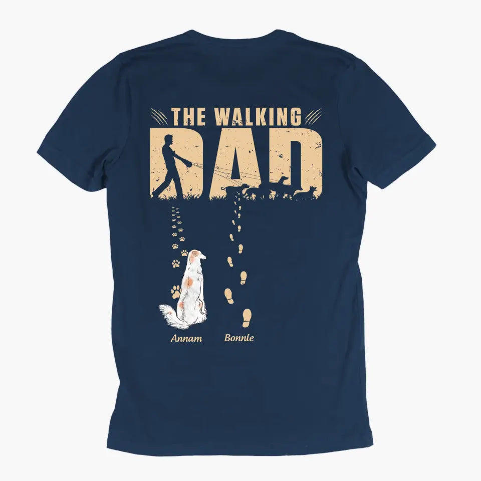 The Walking Dad - Personalized Custom Back Printed T-shirt - Father's Day Gift For Dad