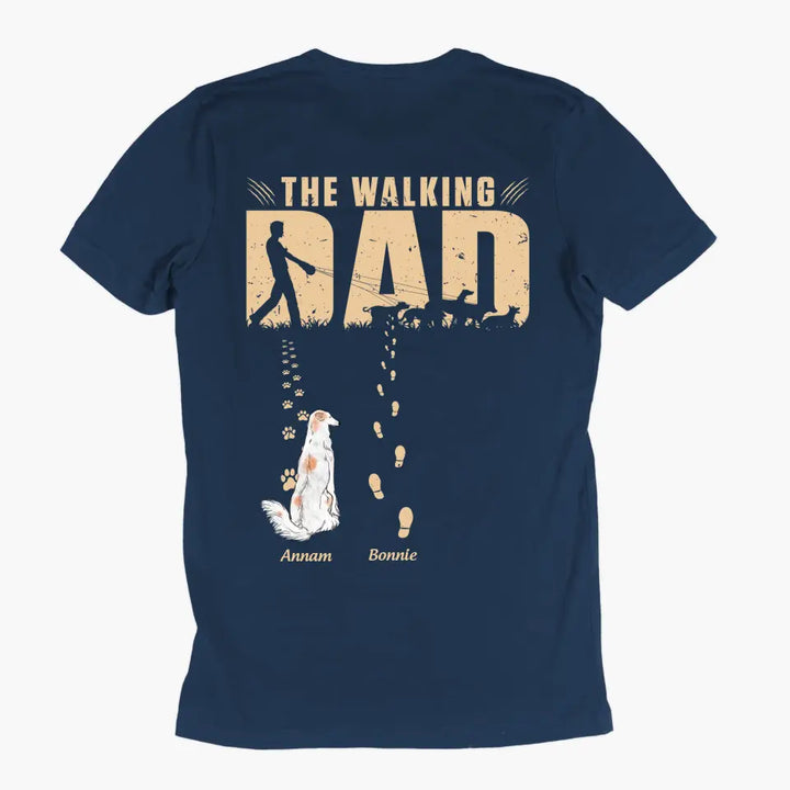 The Walking Dad - Personalized Custom Back Printed T-shirt - Father's Day Gift For Dad