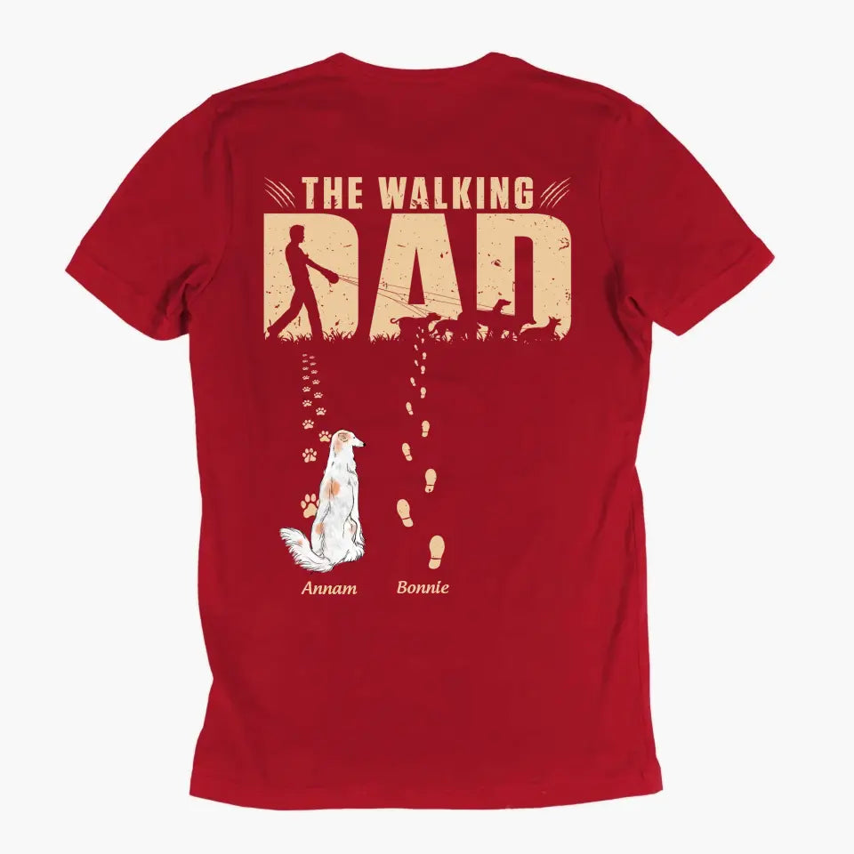The Walking Dad - Personalized Custom Back Printed T-shirt - Father's Day Gift For Dad