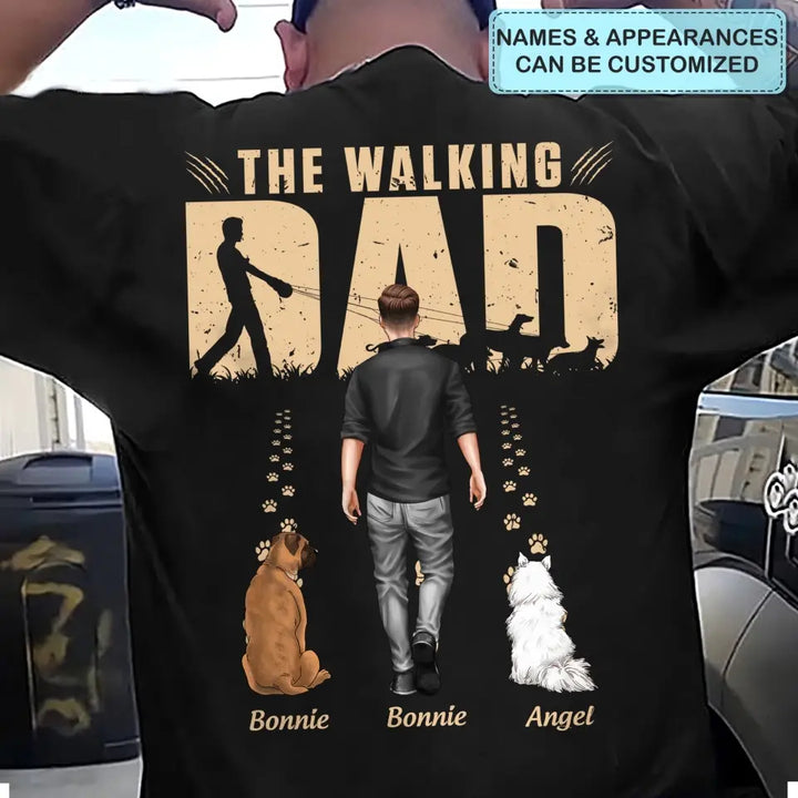 The Walking Dad - Personalized Custom Back Printed T-shirt - Father's Day Gift For Dad