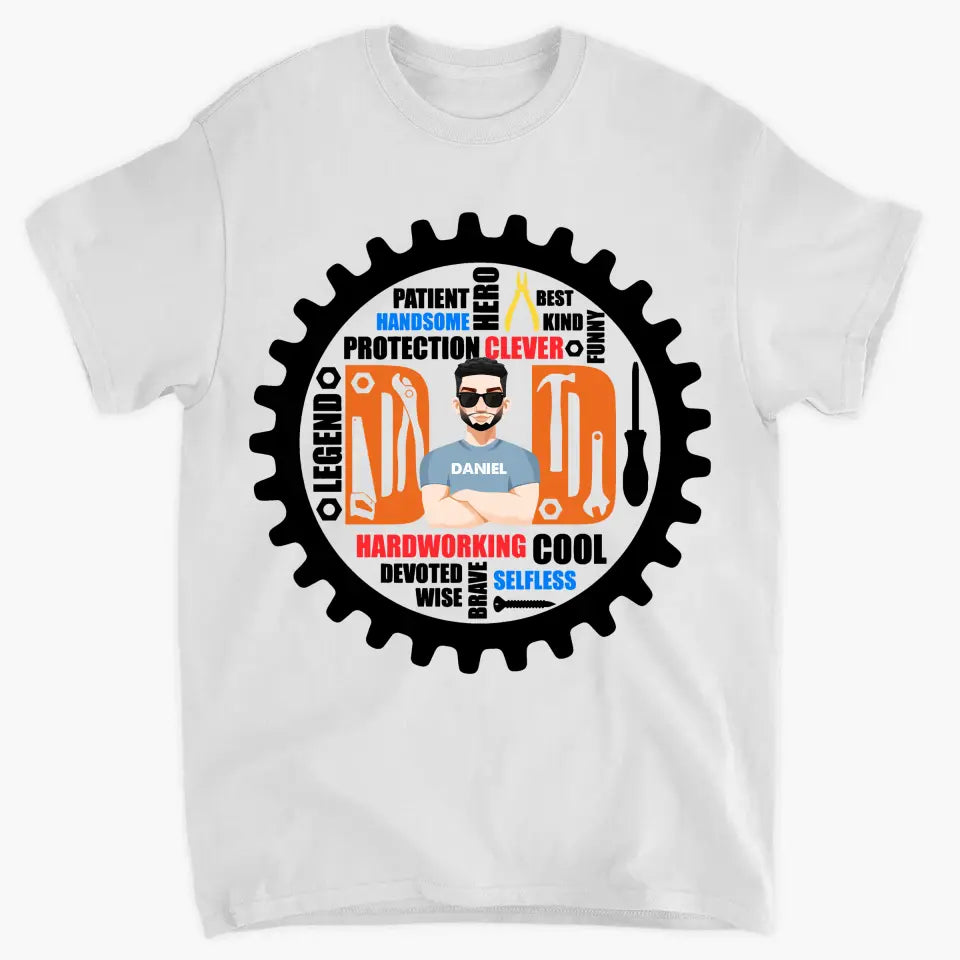 Hardworking Cool Dad - Personalized Custom T-shirt - Father's Day Gift For Dad