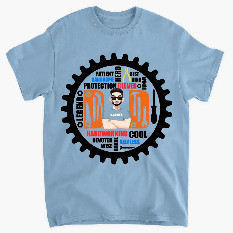 Hardworking Cool Dad - Personalized Custom T-shirt - Father's Day Gift For Dad