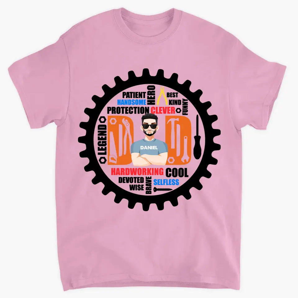 Hardworking Cool Dad - Personalized Custom T-shirt - Father's Day Gift For Dad