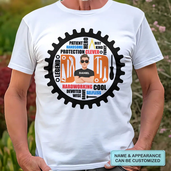 Hardworking Cool Dad - Personalized Custom T-shirt - Father's Day Gift For Dad