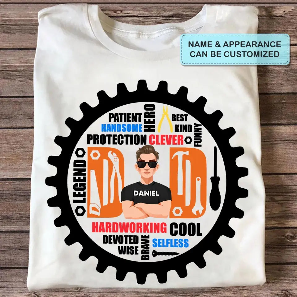 Hardworking Cool Dad - Personalized Custom T-shirt - Father's Day Gift For Dad