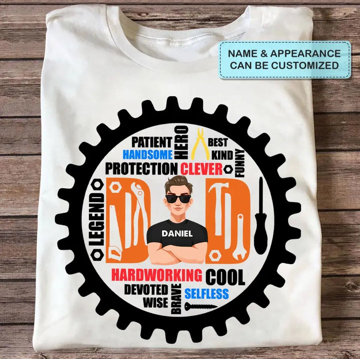 Hardworking Cool Dad - Personalized Custom T-shirt - Father's Day Gift For Dad