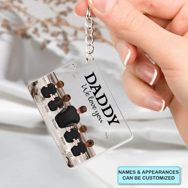 Beach Landscape We Love You - Personalized Custom Acrylic Keychain - Gift For Family Members