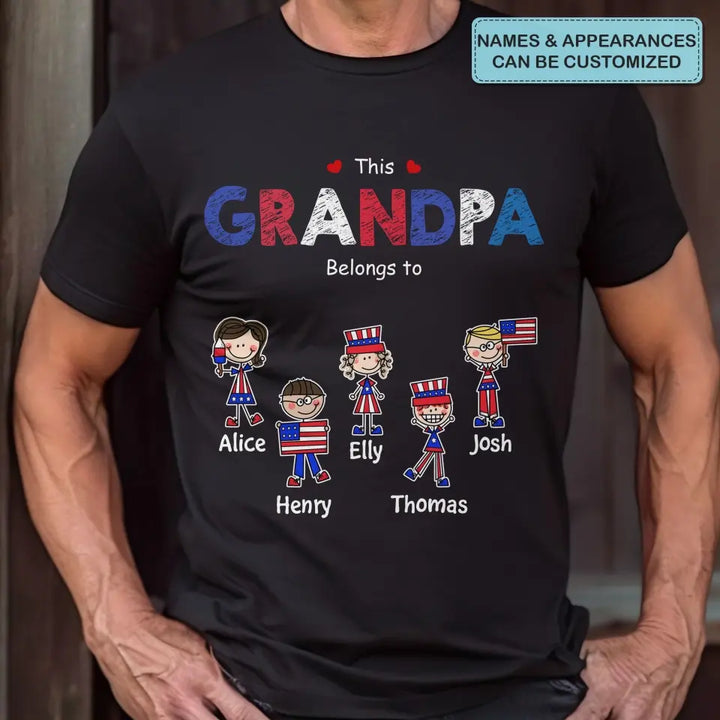 This Grandpa Belongs To - Personalized Custom T-shirt - Father's Day Gift For Grandpa