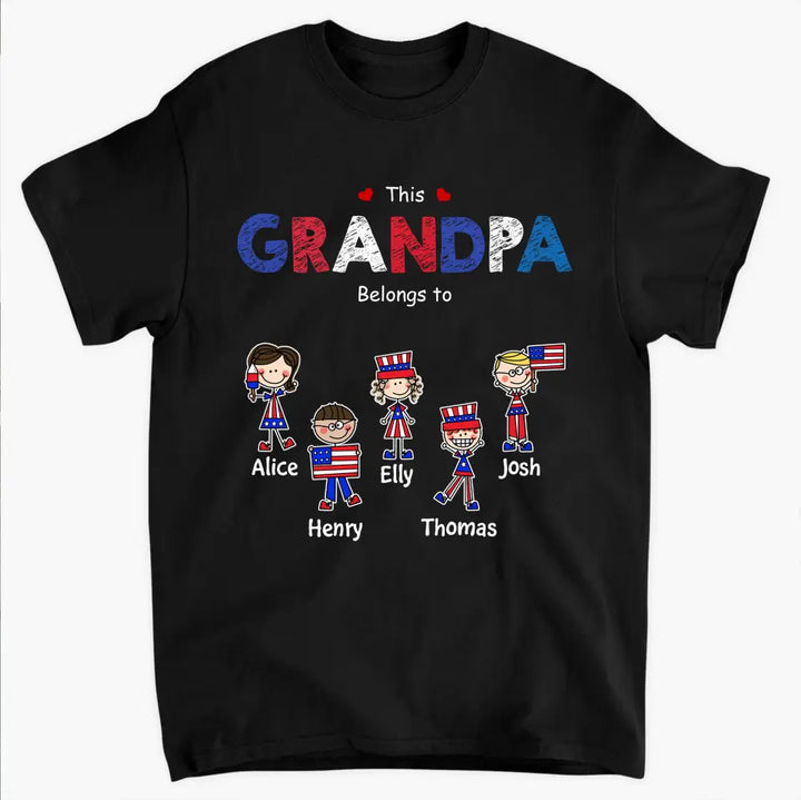 This Grandpa Belongs To - Personalized Custom T-shirt - Father's Day Gift For Grandpa