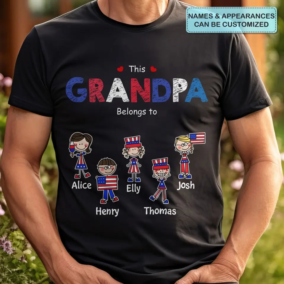 This Grandpa Belongs To - Personalized Custom T-shirt - Father's Day Gift For Grandpa