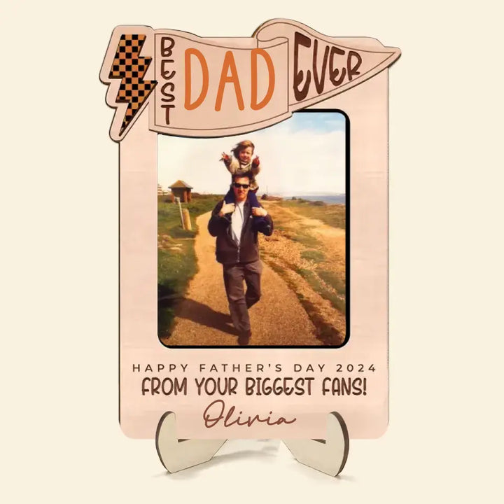 Best Dad Ever - Personalized Custom 2-Layer Wooden Plaque - Father's Day Gift For Dad