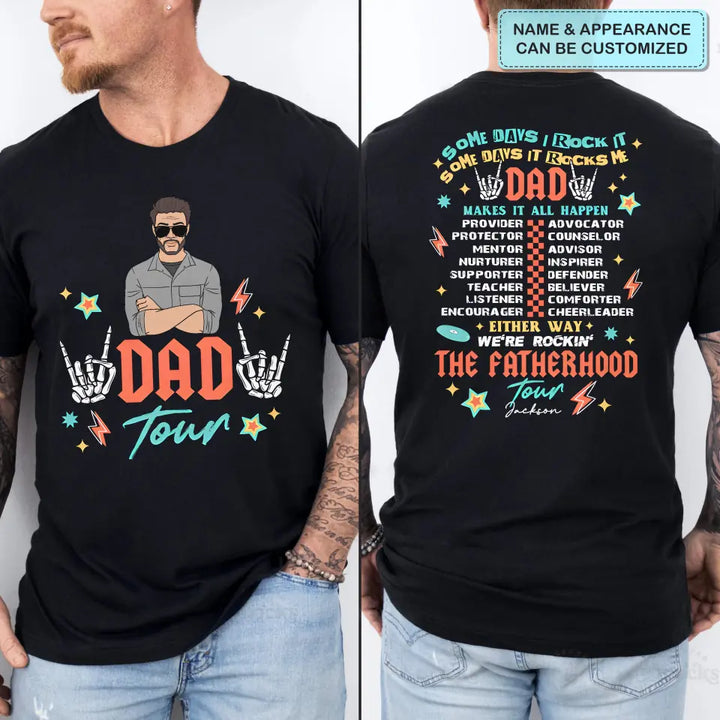 Dad Tour - Personalized Custom Double-side T-shirt - Father's Day Gift For Dad, Grandpa