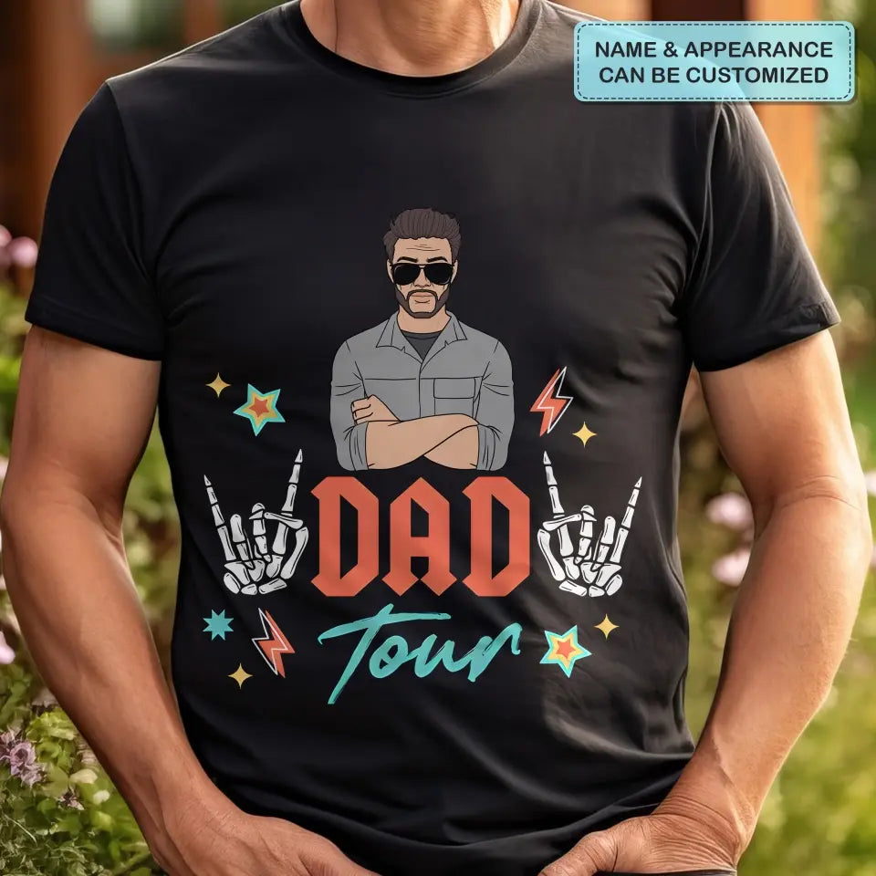 Dad Tour - Personalized Custom Double-side T-shirt - Father's Day Gift For Dad, Grandpa