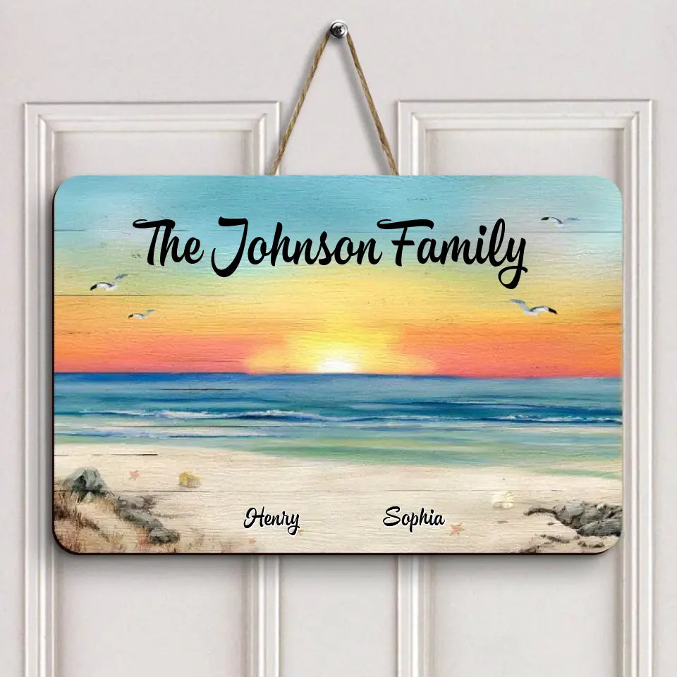 Our Family - Personalized Custom Door Sign - Family Gift
