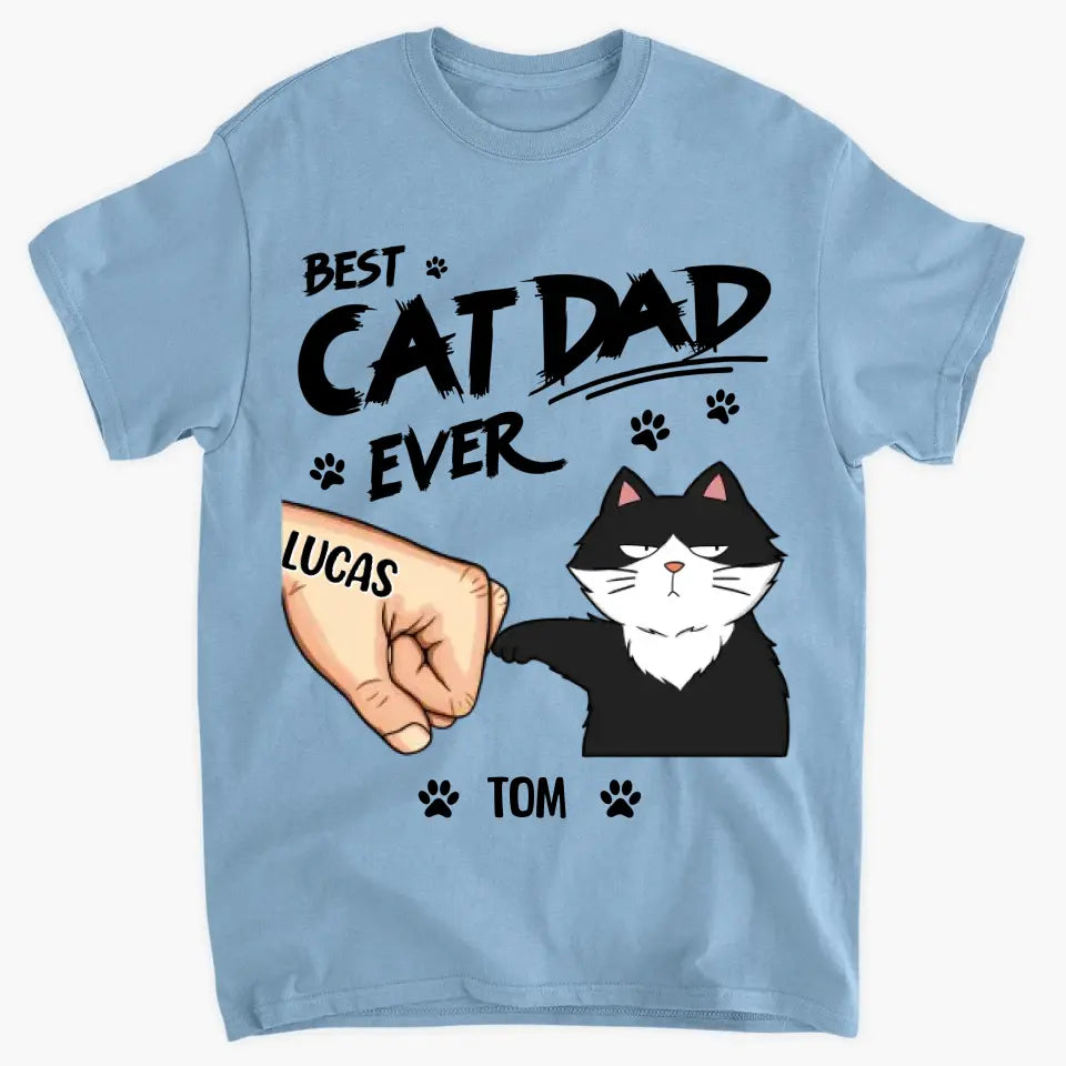 Best Cat Dad Ever - Personalized Custom T-shirt - Father's Day Gift For Dad, Pet Lovers, Cat Dad