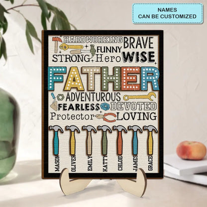 Father Adventurous - Personalized Custom 2-Layer Wooden Plaque - Father's Day Gift For Dad, Family Members