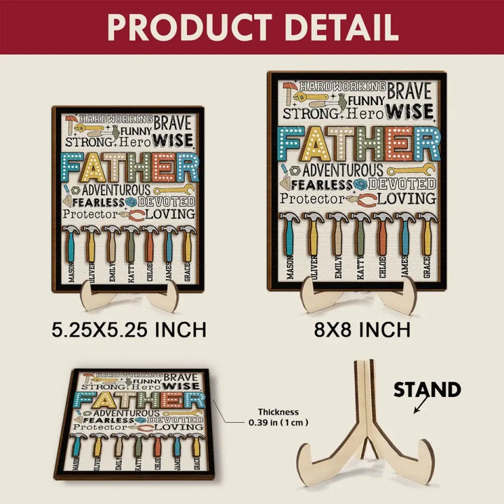 Father Adventurous - Personalized Custom 2-Layer Wooden Plaque - Father's Day Gift For Dad, Family Members