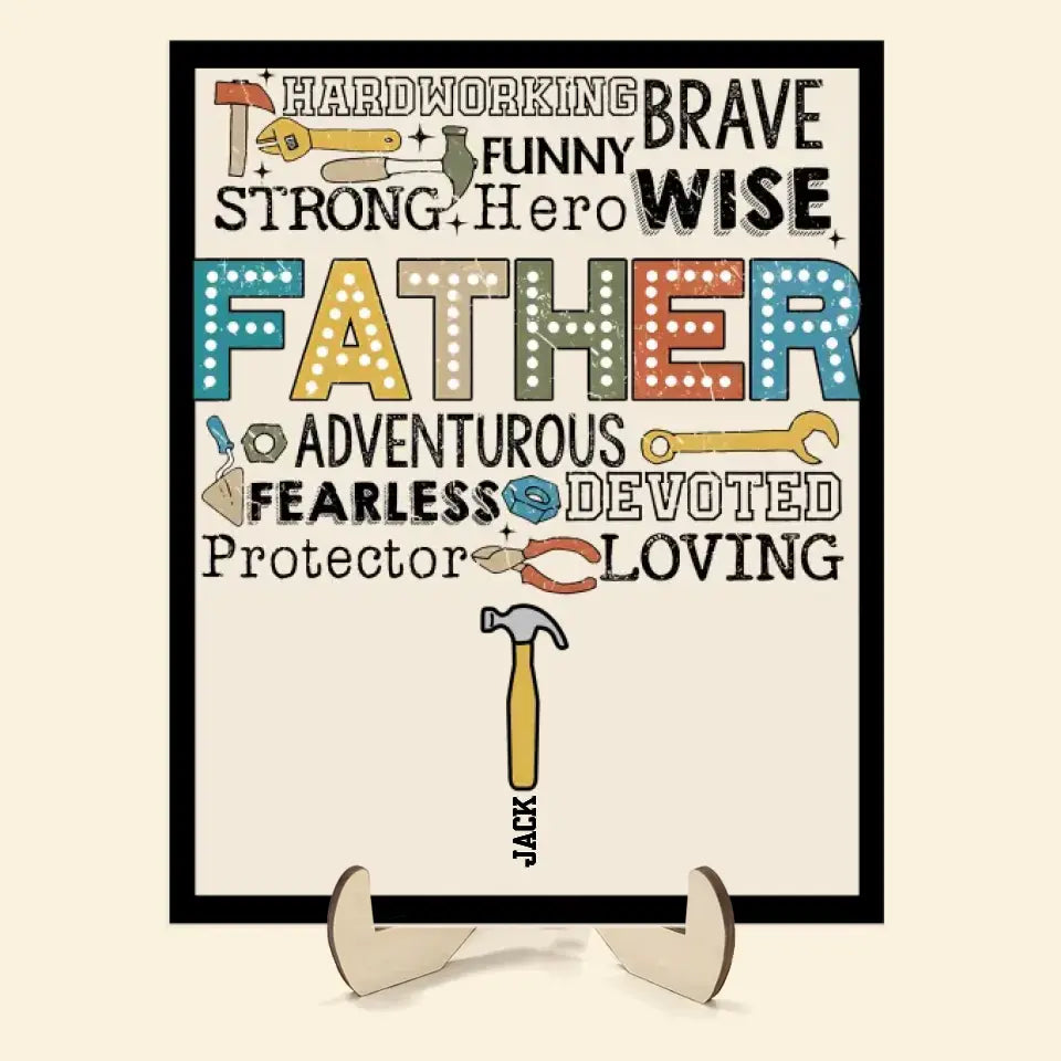 Father Adventurous - Personalized Custom 2-Layer Wooden Plaque - Father's Day Gift For Dad, Family Members