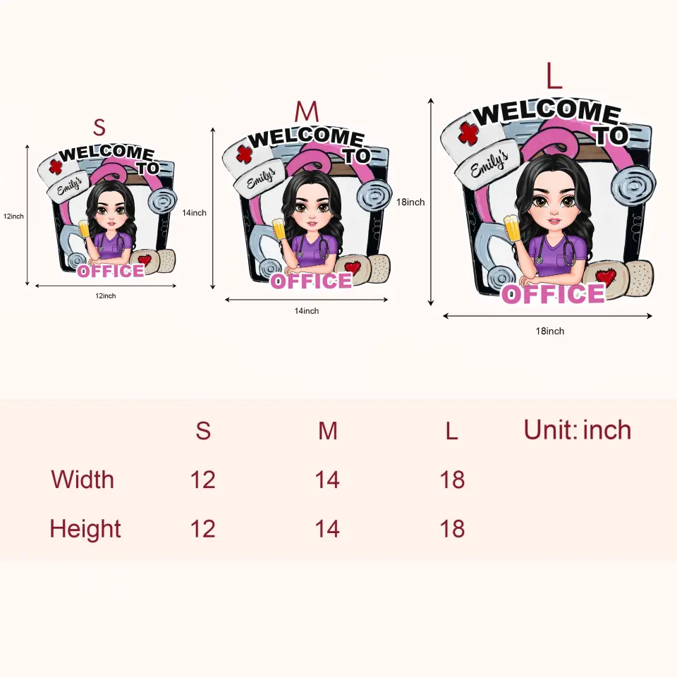 Welcome To My Office - Personalized Custom Door Sign - Nurse's Day, Appreciation Gift For Nurse