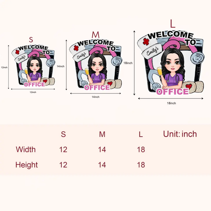 Welcome To My Office - Personalized Custom Door Sign - Nurse's Day, Appreciation Gift For Nurse