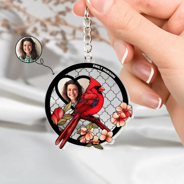 Cardinal I'm Always With You - Personalized Custom Acrylic Keychain - Memorial Gift For Family Members