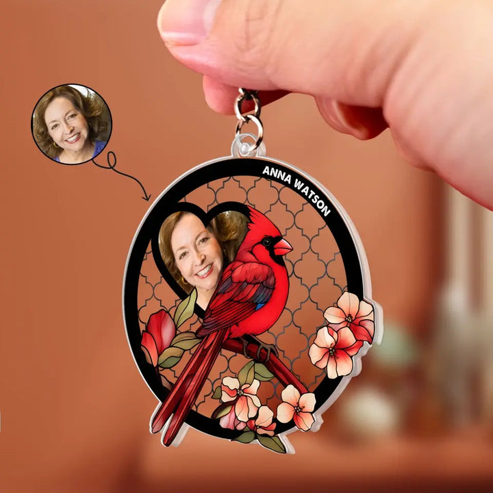 Cardinal I'm Always With You - Personalized Custom Acrylic Keychain - Memorial Gift For Family Members