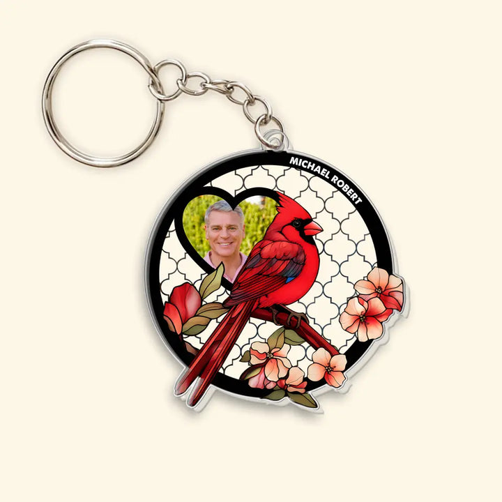 Cardinal I'm Always With You - Personalized Custom Acrylic Keychain - Memorial Gift For Family Members